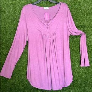Halife Henley long sleeve tunic top NWT SZ XL